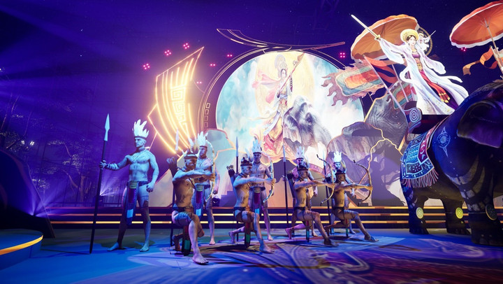 Hình họa 3D mapping tái hiện cuộc khởi nghĩa của Hai Bà Trưng.