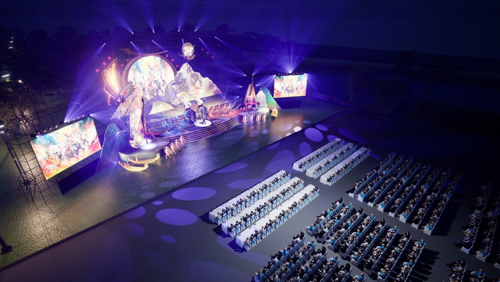 Toàn cảnh sân khấu hoành tráng của đêm nghệ thuật.