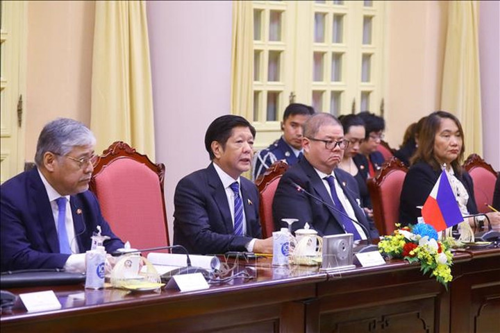 Tổng thống Philippines Ferdinand Romualdez Marcos Jr. phát biểu. Ảnh: Văn Điệp/TTXVN