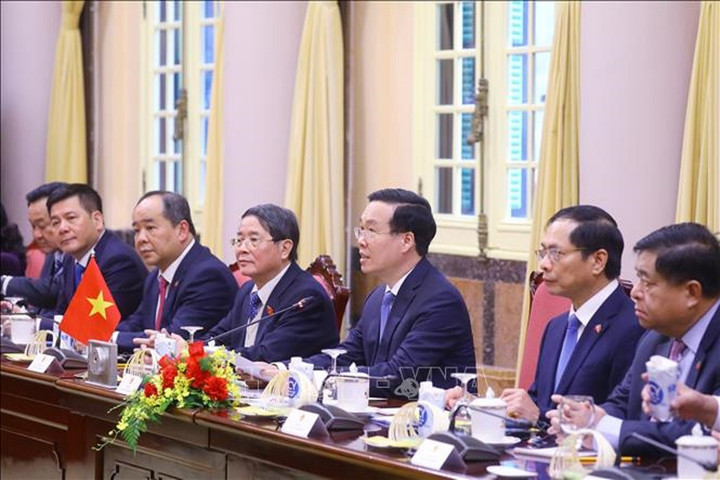 Chủ tịch nước Võ Văn Thưởng phát biểu. Ảnh: Văn Điệp/TTXVN