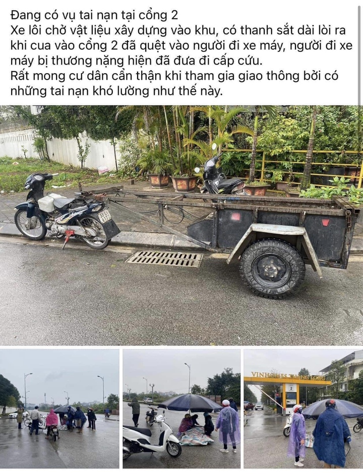 Vụ tai nạn xảy ra do xe tự chế va quệt với người tham gia giao thông khiến một người bị thương (Ảnh chụp màn hình)