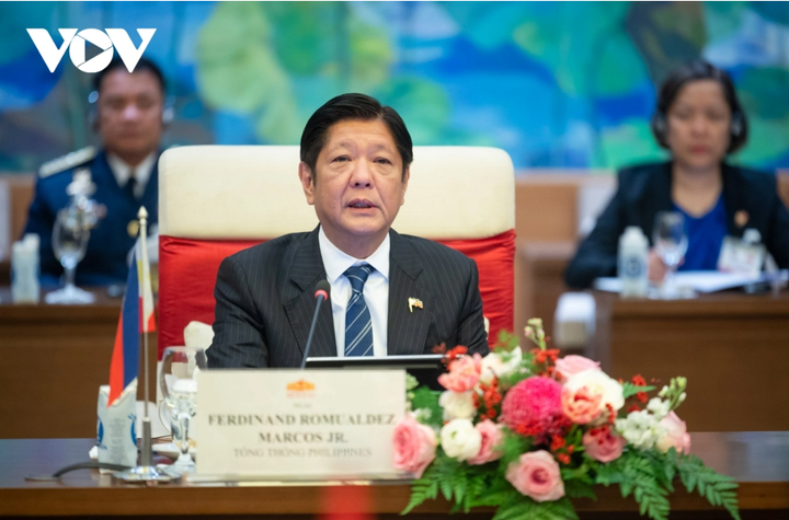 Tổng thống Philippines Ferdinand Romualdez Marcos Jr phát biểu tại cuộc hội kiến.