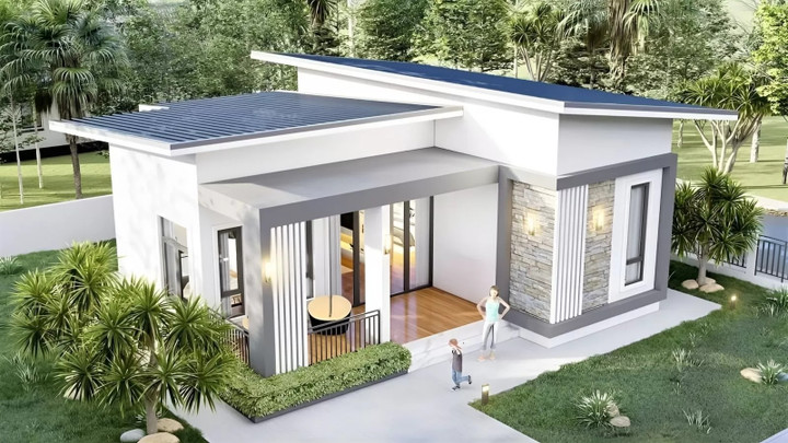 Mẫu nhà vườn 700 triệu được thiết kế đơn giản nhưng vẫn đầy đủ tiện nghi, thoáng mát. (Ảnh: Vinavic)