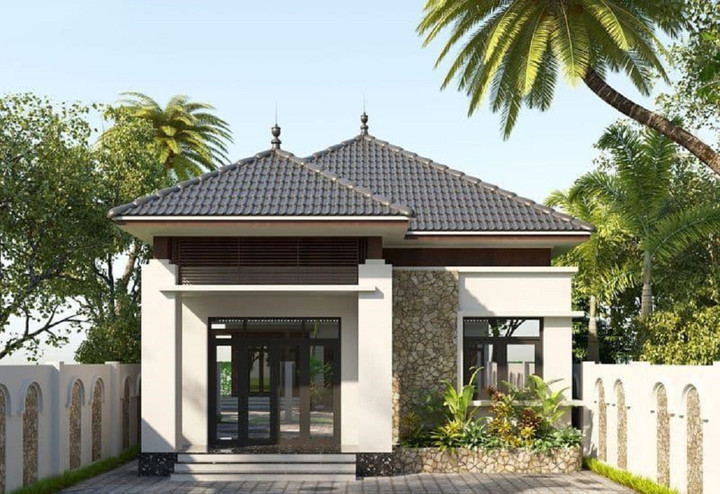 Mẫu nhà vườn 700 triệu được thiết kế mái nhật mang đến vẻ đẹp sang trọng, hiện đại cùng với khả năng chống nắng gắt, mưa to gió lớn hiệu quả. (Ảnh: Thietkecongnhadep)