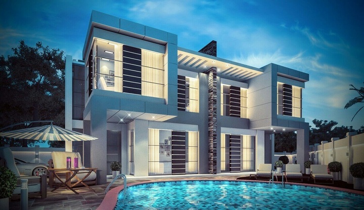 Căn biệt thự song lập hiện đại 2 tầng này lại mang 1 vẻ đẹp khỏe khoắn, vững chãi về hình khối kiến trúc được thiết kế tuân theo quy tắc đối xứng. (Ảnh: Nhaxinhdesign)