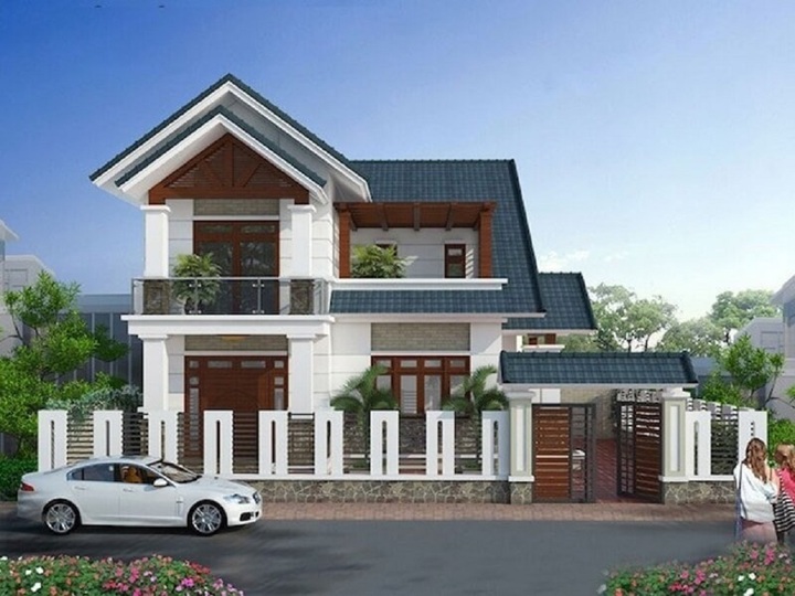 Mẫu nhà thiết kế mái thái phân cấp, được thiết kế rộng rãi, vô cùng bắt mắt. (Ảnh: Danhgiahanoi)