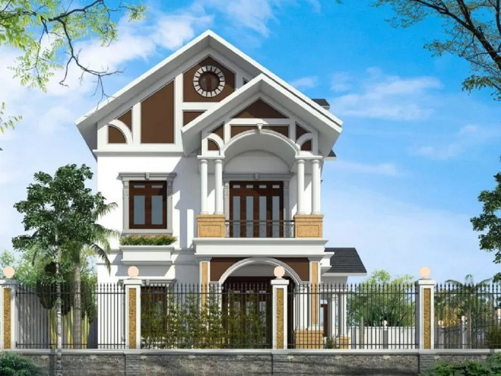 Mẫu biệt thự 2 tầng thiết kế đơn giản nhưng vẫn đầy đủ công năng, được nhiều người lựa chọn xây dựng. (Ảnh: Vinavic)