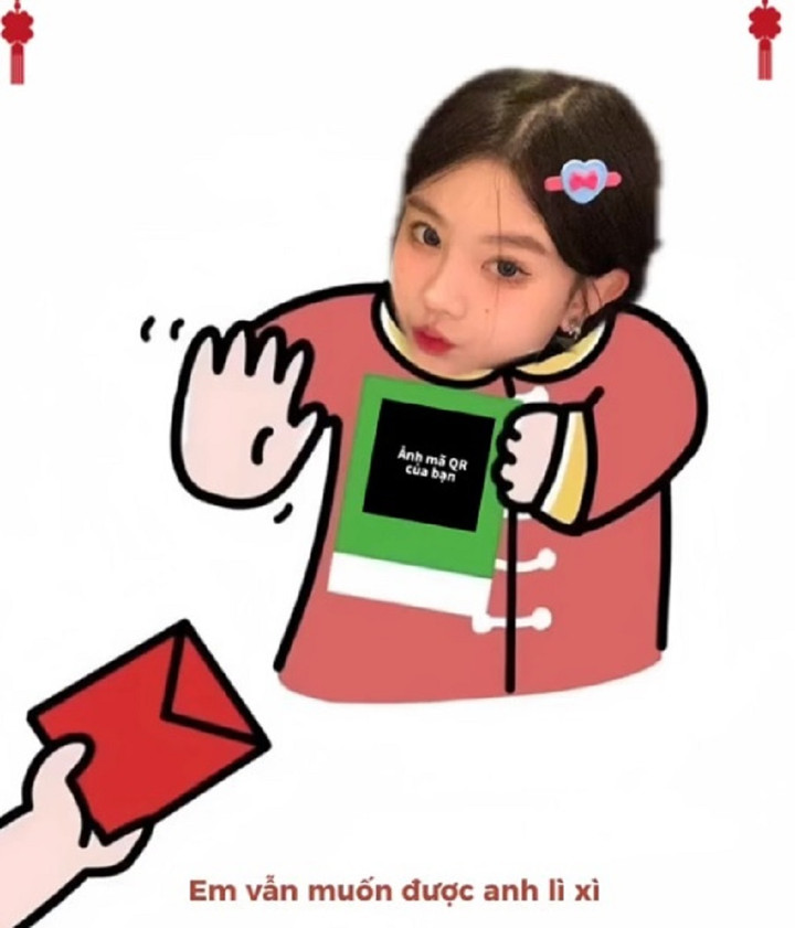 Để "đu trend" ngộ nghĩnh này, bạn chỉ cần chuẩn bị một bức ảnh chân dung và một ảnh QR Code là có thể ghép vào các mẫu chibi sẵn có. (Ảnh: Titkok/Mina)