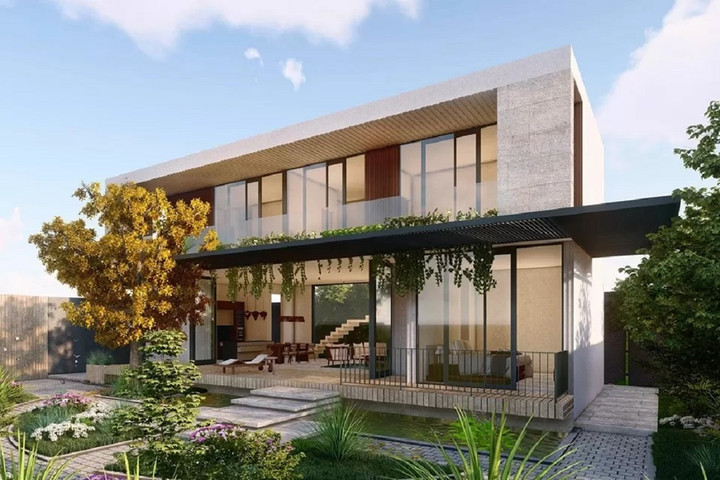 Mẫu biệt thự vườn 2 tầng có chi phí 1 tỷ được thiết kế hiện đại, nhiều người yêu thích. (Ảnh: Vinavic)