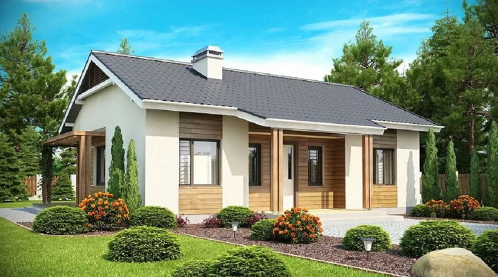 Mẫu biệt thự vườn được thiết kế đơn giản với 1 tầng đẹp mắt, đầy đủ công năng. (Ảnh: Vinavic)