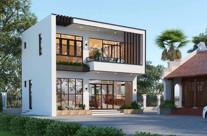 Nội thất và thiết kế mặt tiền chính là điểm nổi bật của mẫu nhà này khi được xây dựng với diện tích ngang 12m, sâu 5m. (Ảnh: Vinavic)