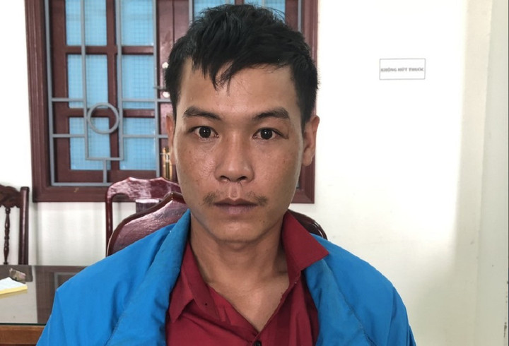 Lê Văn Bàn tại cơ quan công an. (Ảnh: C.A)