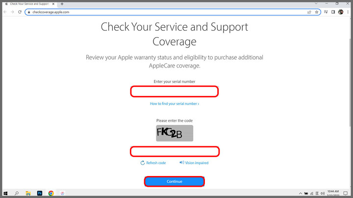 Nhập số seri > Nhập mã code > Chọn Continue.