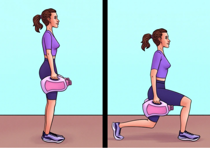 Tất cả các dụng cụ tập luyện đều tận dụng đồ vật trong nhà.