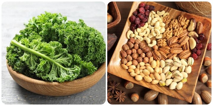Rau xanh và các loại hạt đều rất giàu dinh dưỡng tốt cho sức khoẻ