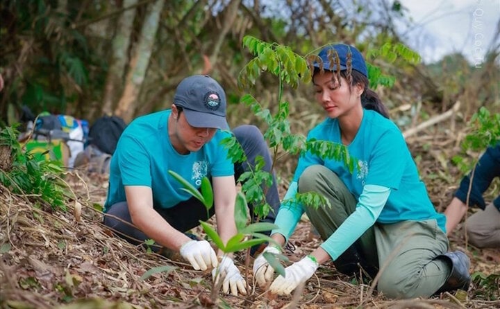 H'Hen Niê rất tích cực tham gia các dự án trồng rừng.