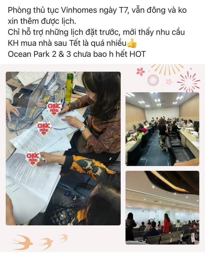 Không khí sôi động tại phòng giao dịch của Ocean City được nhiều đơn vị bán hàng chia sẻ trong những ngày đầu năm mới.