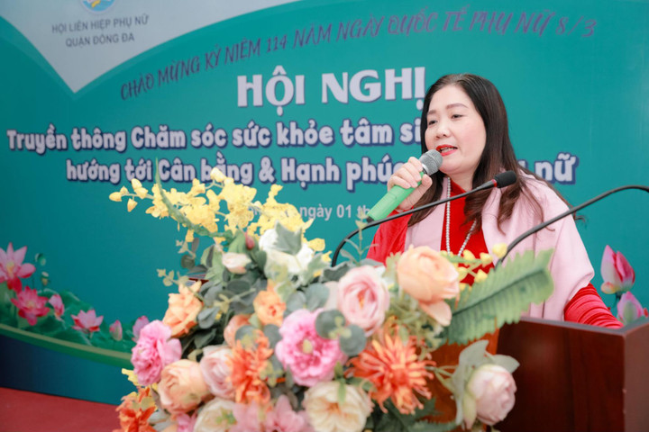 Bà Trần Thị Minh Xuân - Chủ tịch Hội LHPN quận Đống Đa.