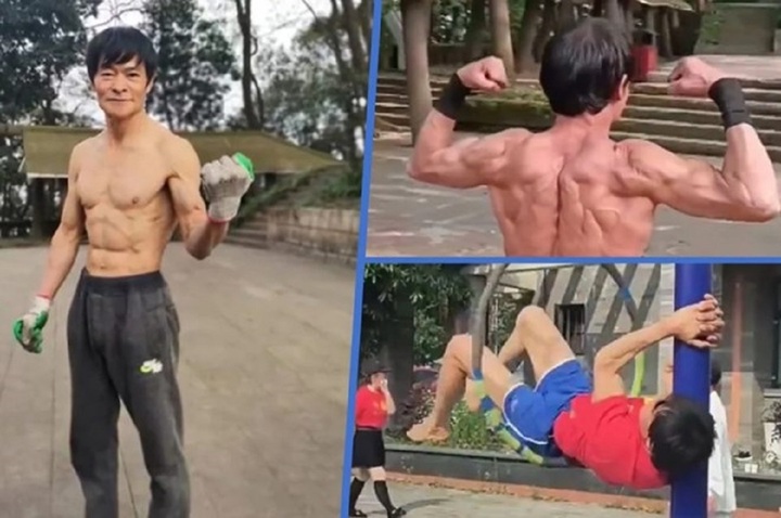 Ông Zou Heping 70 tuổi có thân hình cường tráng như thanh niên. (Ảnh: SCMP)