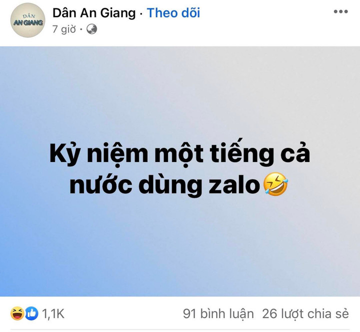 Page Dân An Giang mô tả đúng tình trạng khi Facebook bị sập. (Ảnh: Dân An Giang)