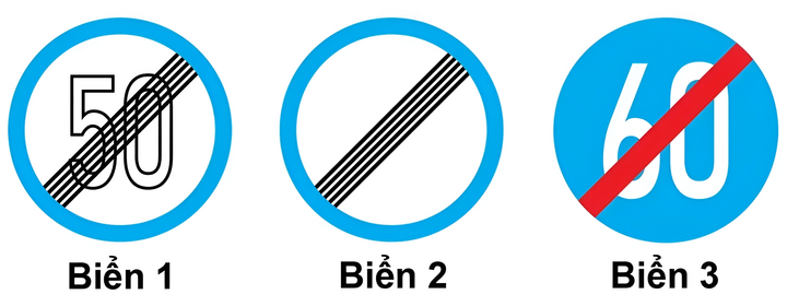 Biển nào báo hiệu hết tốc độ tối đa cho phép? - 1