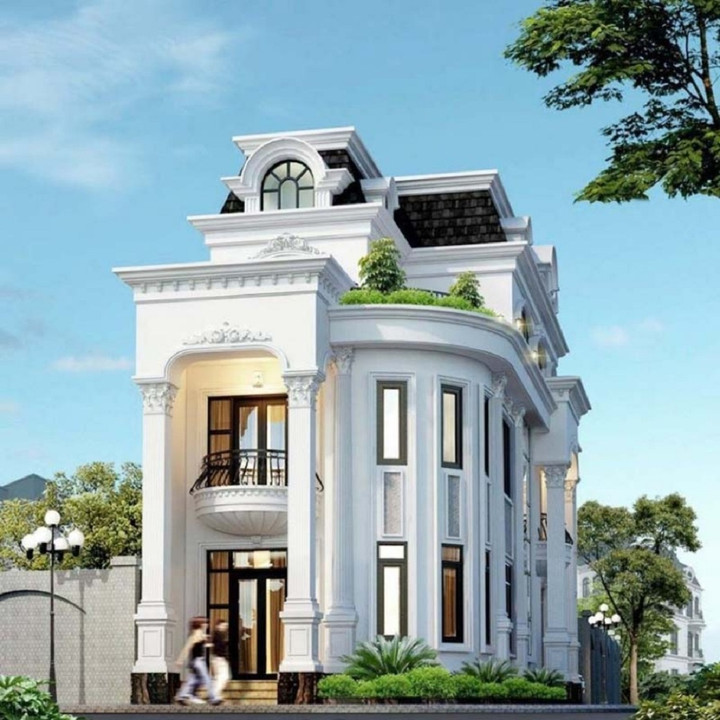 Mẫu nhà lô góc 2 mặt tiền được thiết kế hiện đại, phù hợp vừa ở vừa kinh doanh. (Ảnh: noithatzito)