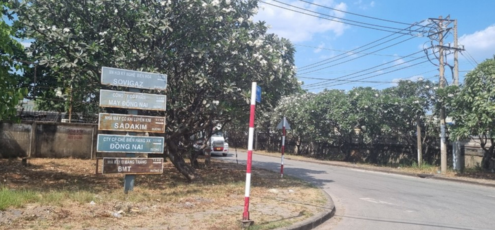 Biển chỉ dẫn đường đến các nhà máy trong KCN Biên Hòa 1.