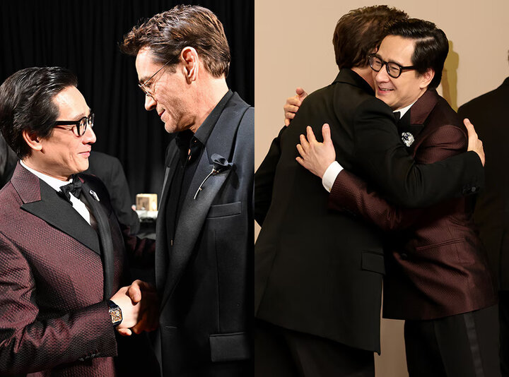 Robert Downey Jr. did not ignore him but expressed his gratitude and warmly hugged Quan Ke Huy backstage at the Oscars.