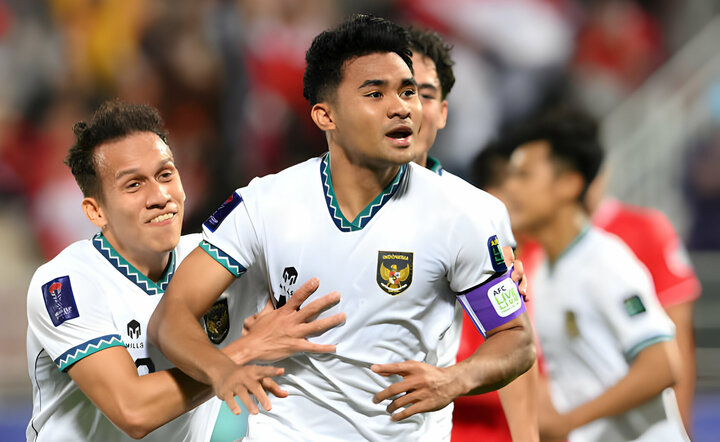 Asnawi ăn mừng sau khi ghi bàn vào lưới tuyển Việt Nam ở Asian Cup 2023.