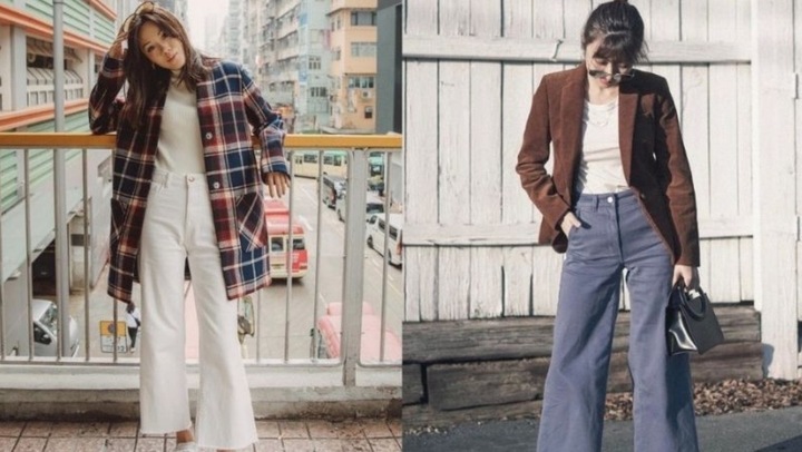 Áo blazer kết hợp với quần ống rộng sẽ phù hợp với những phụ nữ làm việc môi trường năng động mà vẫn đòi hỏi sự gọn gàng, thanh lịch.