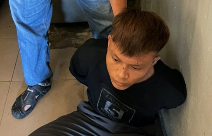 Thạch Ngọc Bảo tại cơ quan điều tra. (Ảnh: CACC)