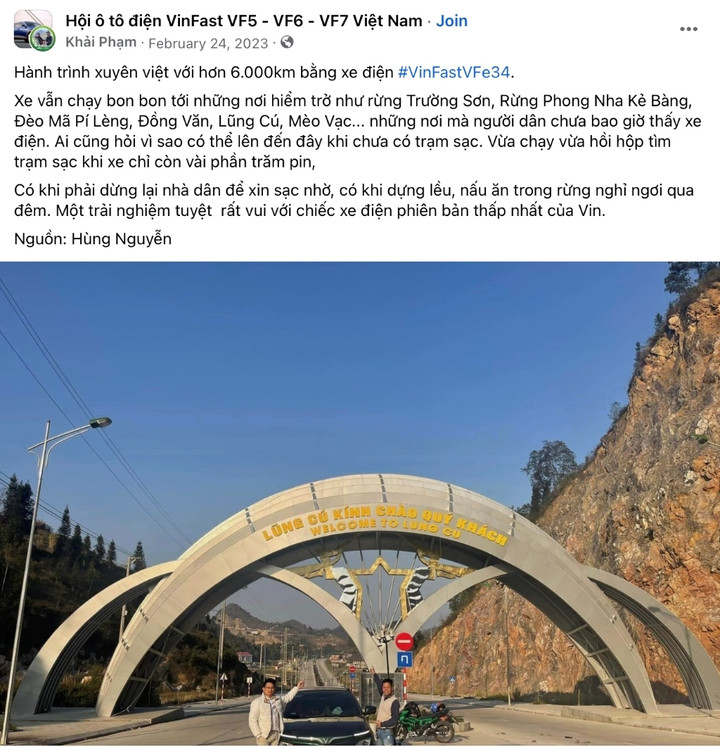Cộng đồng mạng chia sẻ câu chuyện của chủ xe VF e34 trên chuyến xuyên Việt hơn 6.000 km.