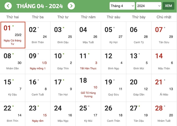 Ngày Cá tháng Tư 2024 là ngày nào?