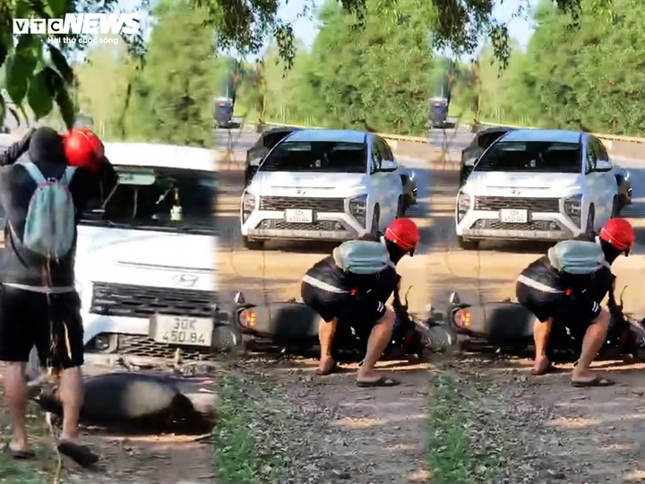 Hình ảnh lực lượng Trạm CSGT Tuy Phước (Phòng CSGT Công an tỉnh Bình Định) bố trí lực lượng vây bắt (Ảnh: Cắt từ Clip Công an cung cấp)