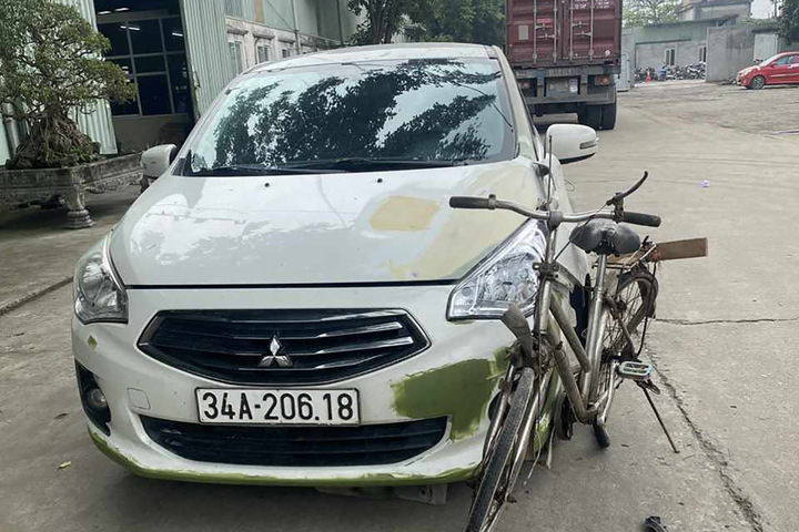 Ô tô được ông Thông mang đi thay thế phụ tùng nhằm che giấu hành vi. (Ảnh: Công an TP Hải Dương)