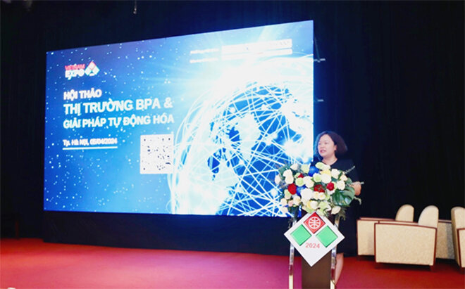Bà Nguyễn Hồng Nhung, Giám đốc VIETNAM EXPO 2024 phát biểu khai mạc.