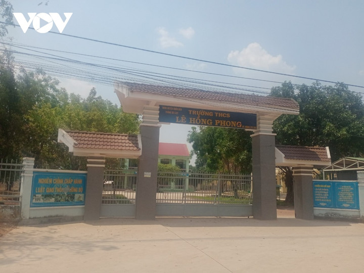 Trường THCS Lê Hồng Phong - nơi em H. B. A học thể dục và bị ngất xỉu trước khi tử vong.