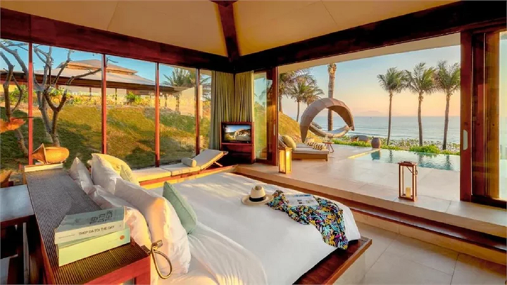 Hệ thống phòng nghỉ với không gian mở sang trọng, hiện đại tại Fusion Resort.