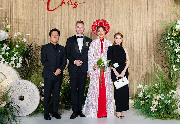 Vợ chồng Nhã Phương - Trường Giang tới chung vui với Minh Tú.