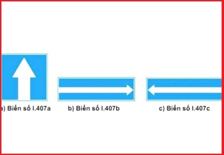 Các loại biển báo đường một chiều.