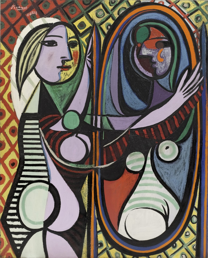 Tác phẩm Girl Before A Mirror - Cô gái trước gương - 1932 - Sơn dầu trên toan của nghệ sĩ Pablo Picasso.