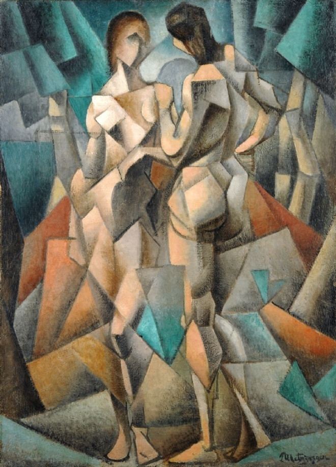Tác phẩm Two nudes - Hai người phụ nữ khoả thân - Sơn dầu trên toan - 1911 của nghệ sĩ Jean Metzinger.