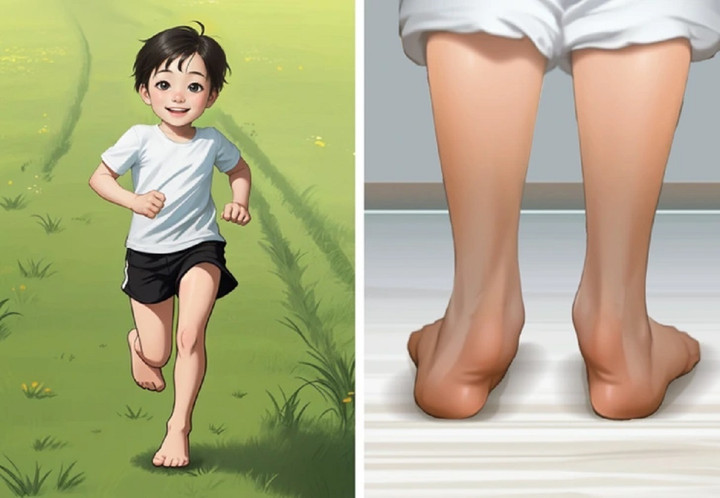 Trẻ không mang giày dép gây tình trạng bàn chân dẹt.