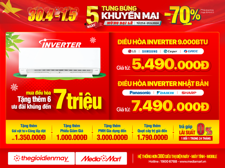 Siêu thị điện máy ưu đãi 'khủng' kích cầu mua sắm dịp nghỉ lễ 30/4 và 1/5 - 2