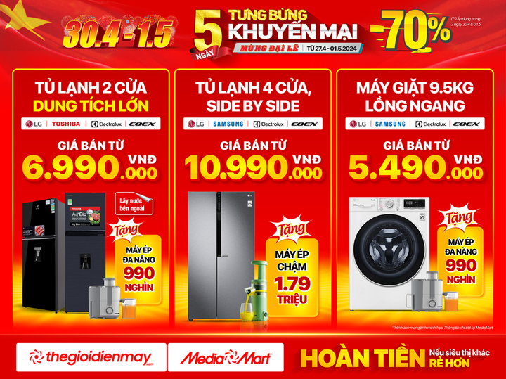 Siêu thị điện máy ưu đãi 'khủng' kích cầu mua sắm dịp nghỉ lễ 30/4 và 1/5 - 5