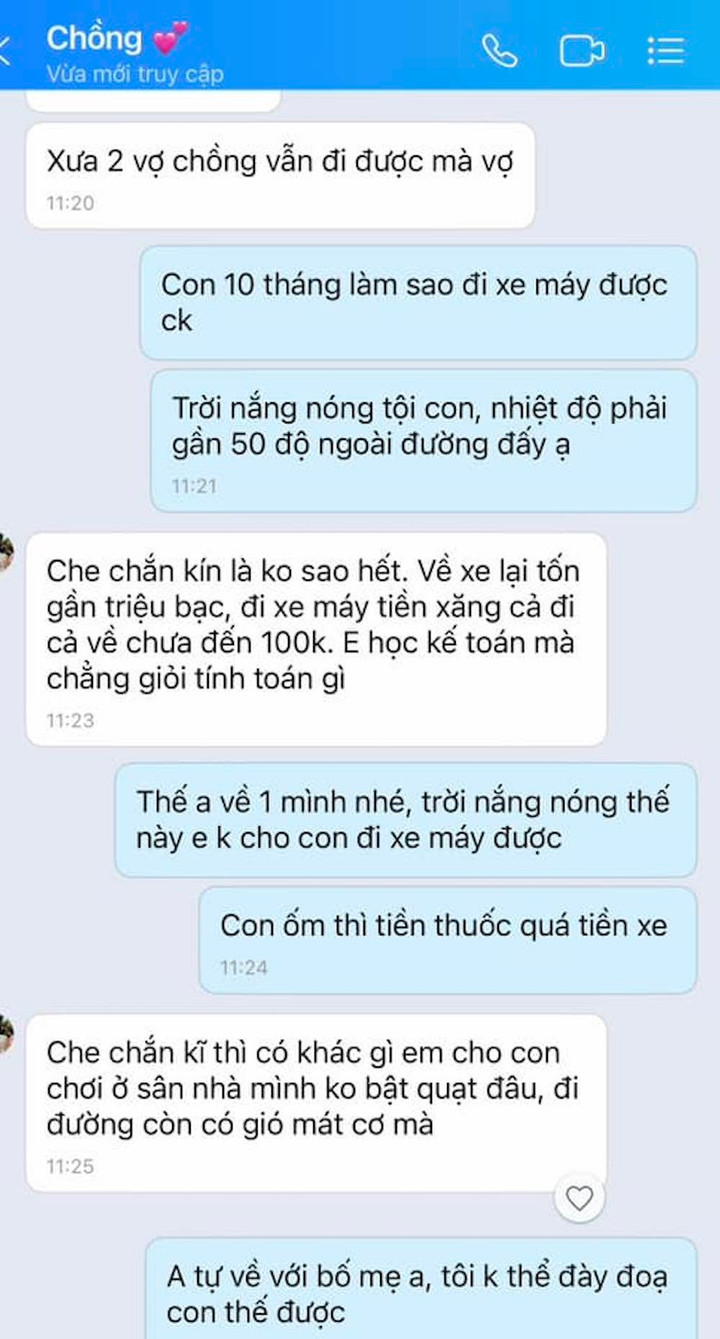 Người vợ quyết định để chồng về một mình vì "tôi không thể đày đọa con thế được".
