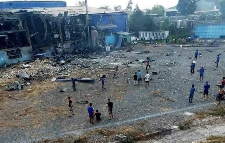Hiện trường vụ nổ lò hơi khiến nhiều người thương vong ở Đồng Nai.