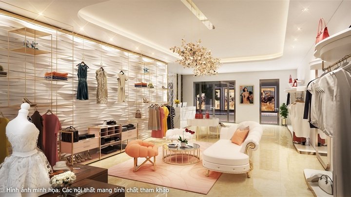 Thiết kế sang trọng theo phong cách tân cổ điển của các căn shophouse phù hợp với đa dạng loại hình kinh doanh, dịch vụ.