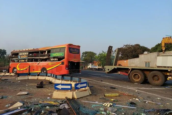 Hiện trường xảy ra vụ tai nạn.