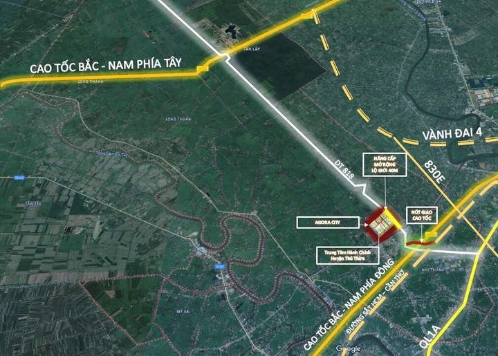 Đường tỉnh 818, dài hơn 30km, bắt đầu từ ngã ba Bình Ảnh (điểm giao với QL1) và kết thúc tại điểm giao với đường tỉnh 839. Dự án nâng cấp mở rộng đường tỉnh 818 được chia thành các dự án thành phần. Trong đó ưu tiên thực hiện đoạn từ QL1 đến Trung tâm hành chính huyện Thủ Thừa (giai đoạn 1) và đoạn từ Trung tâm hành chính huyện Thủ Thừa đến QLN2 (giai đoạn 2). (Nguồn: Thủ Thừa Invest)